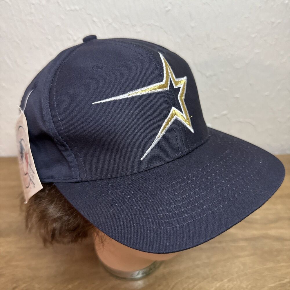 Vintage Houston Astros Gold Star Logo 7 90s Snapback Cap Hat MLB Oshmans NWT NOS